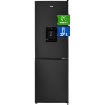 CHIQ Fridge with Water Dispenser 2XL, No Frost, 231 L, 54 cm W, 57.6 cm D, 4 Star Freezer, Quick Cooling, Reversible Door, Fr