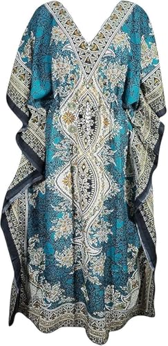 Floral Print Long Caftan Tunic Dress Nightdress Beach Maxi Kaftan Nightwear Plus Size Cover Up Women