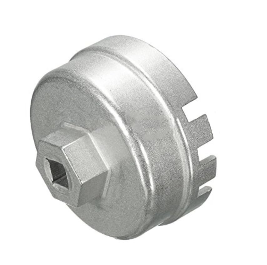 BADASS SHARKS Oil Filter Cap Wrench Socket Remover Tool 64.5 Mm 14 Flute For Lexus Avalon Camry RAV4 Sequoia Auto Car Accessories 2.5L-5.7L Engines w/Cartridge Style Housing (Silver)