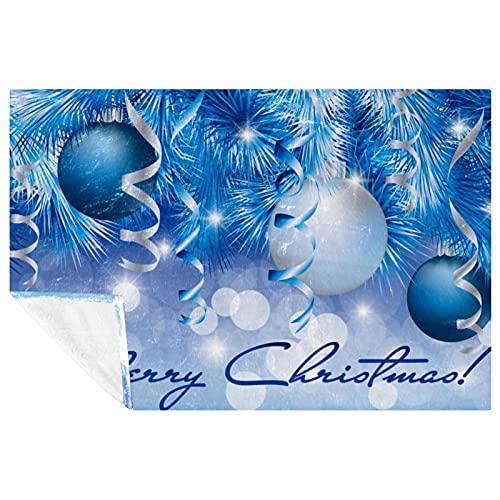 Couverture de Noël bleue et blanche à suspendre 150x100 cm