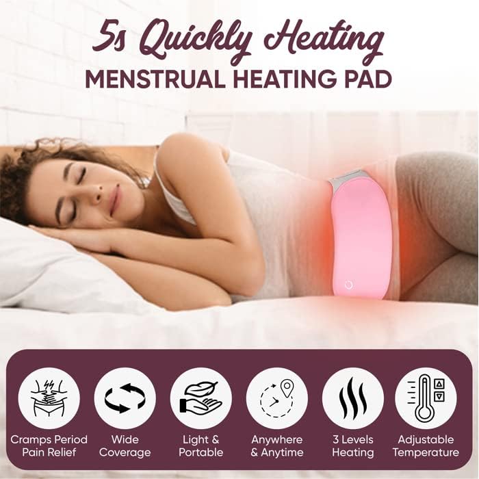 Miniatura 3 de Almohadilla térmica menstrual, almohadillas de calefacción ocultas para calambres, almohadilla térmica portátil para calambres menstruales,