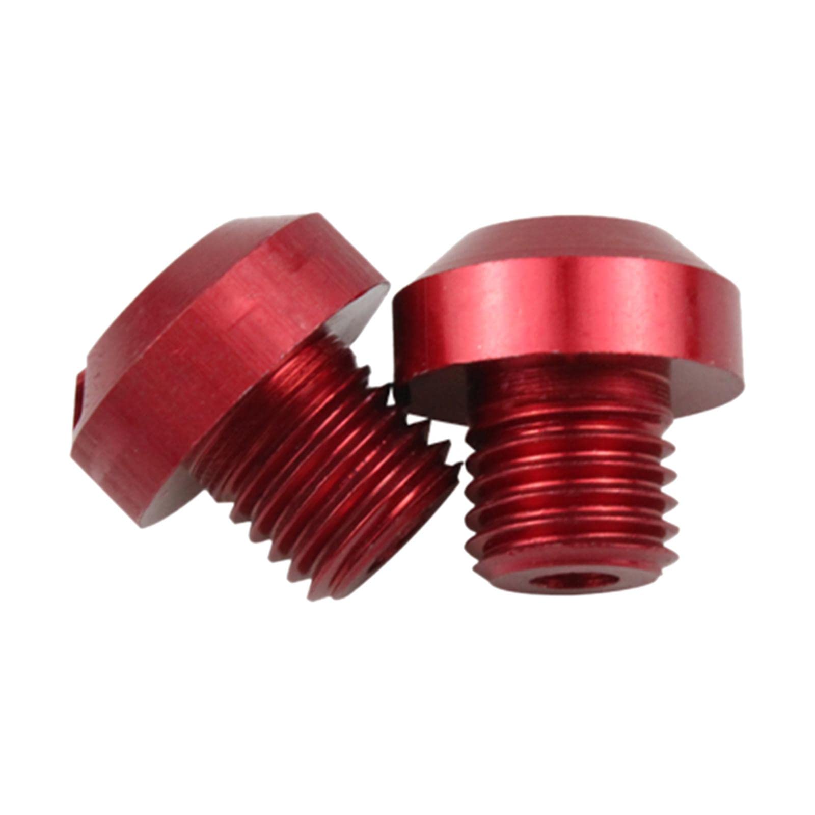2 Pcs M10x1.25 Rearview Mirrors Thread Hole Plug Screw Bolts Red Positive-image-20