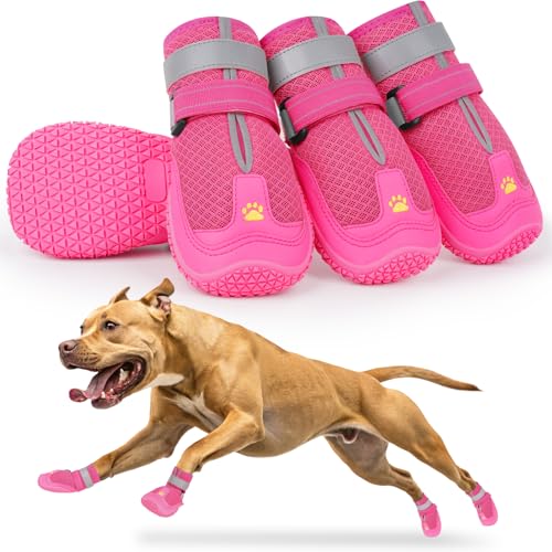 LUCKYPAW Dog Shoes for Large Medium Dogs, Breathable Dog Boots ...