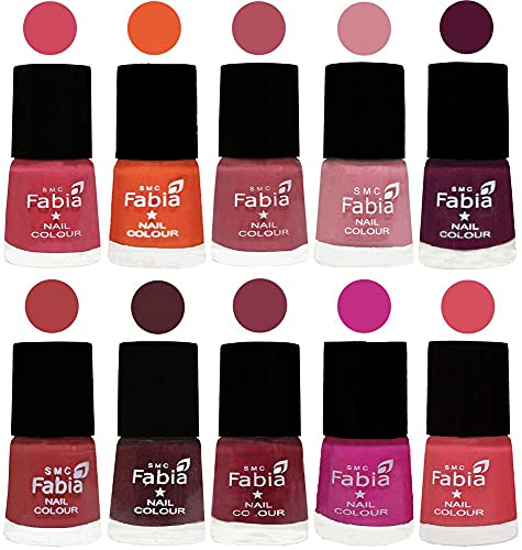 Image of ALL IN ONE (PACK OF 10), Long Lasting Glossy Nail Polish, 6 ml Each, All Vibrant Colours,02137