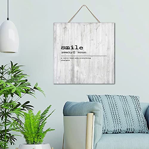 Panneau mural en bois Smile Noun plaque décorative à suspendre