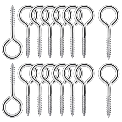 25 Piezas M4 Ganchos De Tornillos De Ojo Atornillados Pernos De Ojo De Acero Inoxidable 304 Ganchos Cancamos Pequeños 50mm