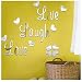 Wociaosmd Live Laugh Love Removable Wall Art Stickers Mirror Decal DIY Room Decals Home Decor (Silver)