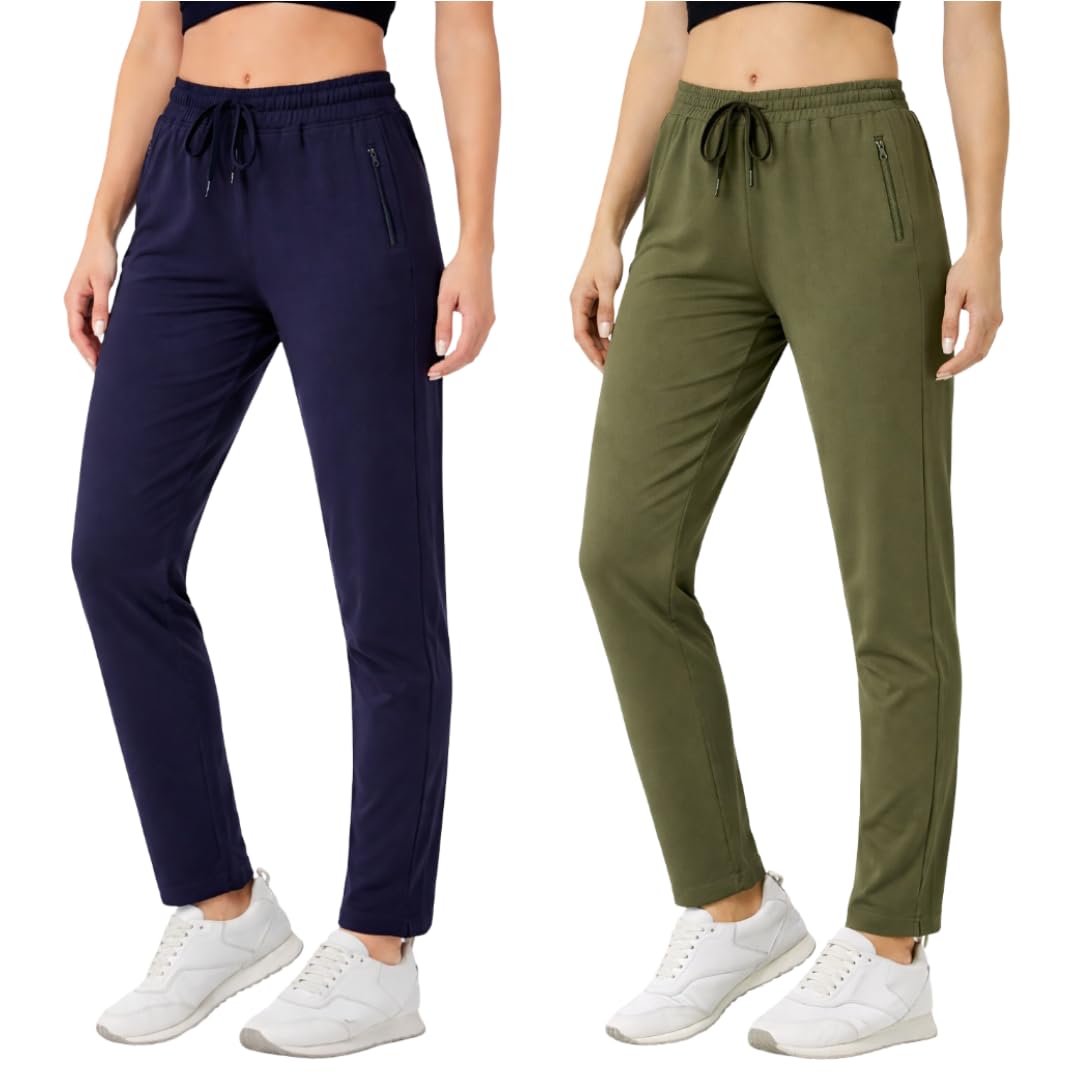 Women Relaxed Fit Mid Rise Lower | Cotton Blend Track Pants | Full Length | Everday Joggers | Gym | Traing | Travel | Yoga-image-36