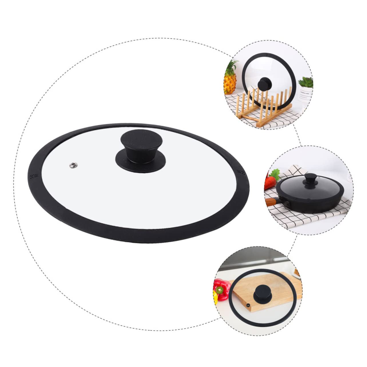 Tapa De Olla De Silicona Templada Transparente Accesorios De Cocina Tapa Redonda Para Ollas Para Tapar Sarten Tapadera Sarten