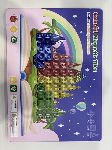 Juguete magnético de viaje, 60 piezas, 5 cm, facetas de diamante con caja de almacenamiento de metal, placa de construcción, juguete de construcción STEM, a partir de 3 años, bloques de construcción
