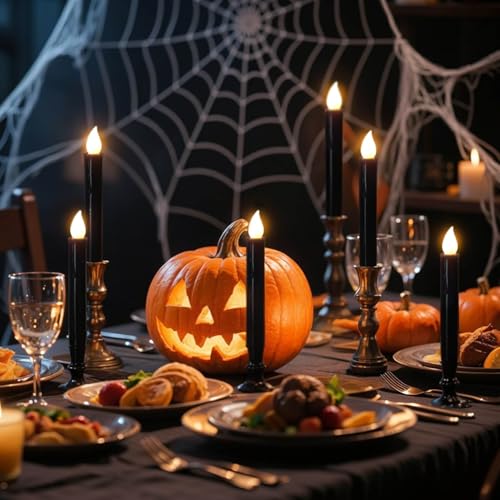 Velas de Halloween con control remoto para iluminar ventanas sin peligro 4