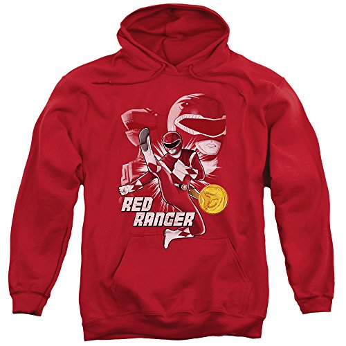 Power Rangers Red Ranger Unisex Adult Pull-Over Hoodie for Men and Women