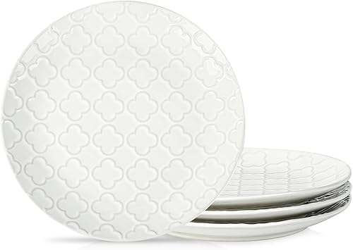 Sureasy - Platos de ensalada, platos pequeños de postre de 8.5 pulgadas, platos de cerámica en relieve para aperitivos, aperitivos, platos de
