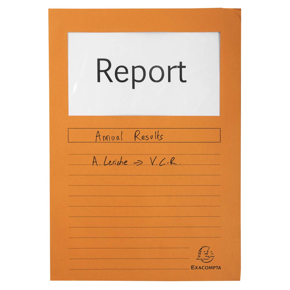 Exacompta - Réf. 50100E - Paquet de 100 chemises à fenêtre sans plastique Forever® 120 g/m² - couleurs vives - 100% recyclées et certifiées Ange Bleu - dimensions 22x31cm pour A4-10 couleurs assorties