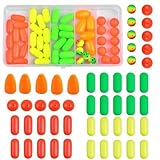 Fishing Foam Floats Beads Kit Pompano Fishing Rigs Floats Fishing Rig Making Kit for Surf Fishing Live Bait Rig Bottom Rig Spinner Making Float for Trout Catfish (50pcs/box)