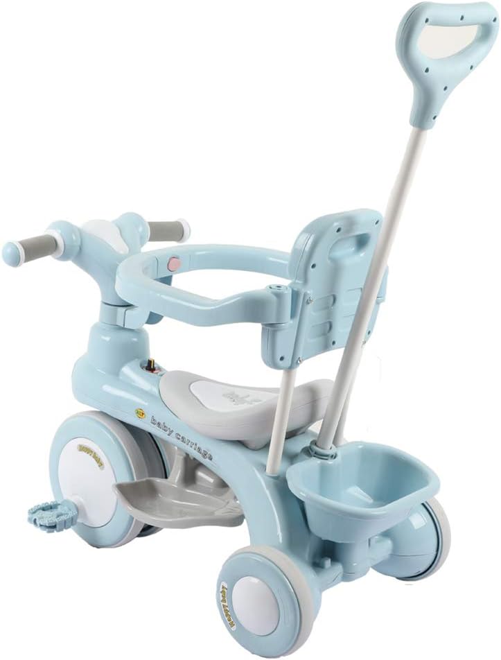 Auplew Balance Trike Enfants Velo Bebe Marcheur Enfant Tricycle Poussette Face A Siege Musique Trikes En Plein Air Unisexe Jouet Marcheurs Avec Pousser Parent Poignee Accoudoir Pour Tout Petit Ga Jeux De Plein