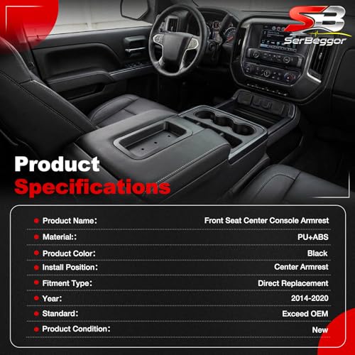 SerBeggor Front Seat Center Console Armrest Lid Compatible with Chevy GMC by SerBeggor - Used condition - Image 8