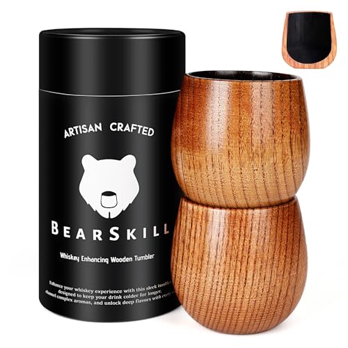 Charred Wooden Bourbon Drinking Glass, Whiskey Tumbler, Bourbon Gifts for ...