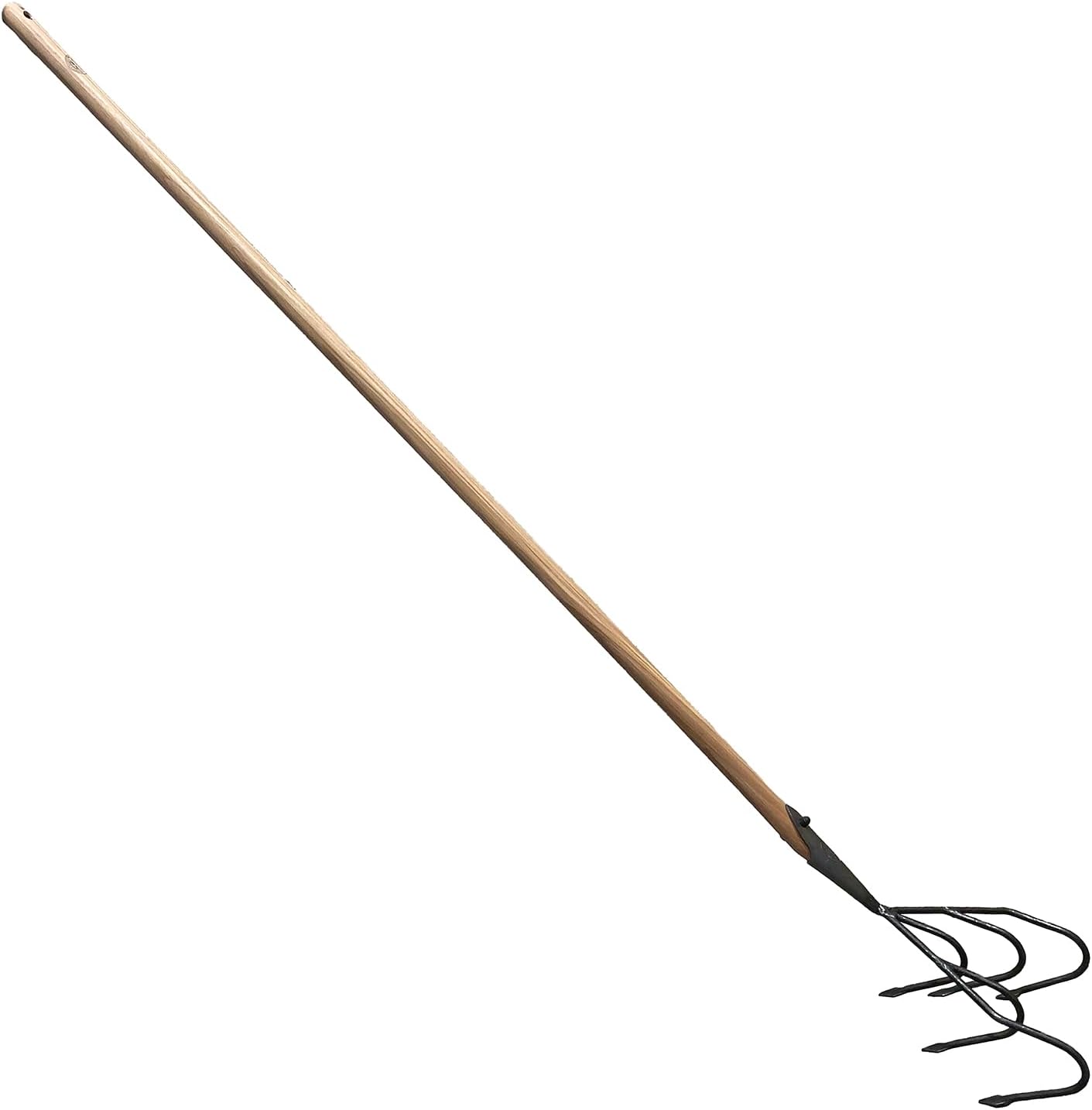 DeWit 5-Tine Flat Cultivator with Long Handle – Forged Steel, Ideal for Soil Turning and Mulch Clearing