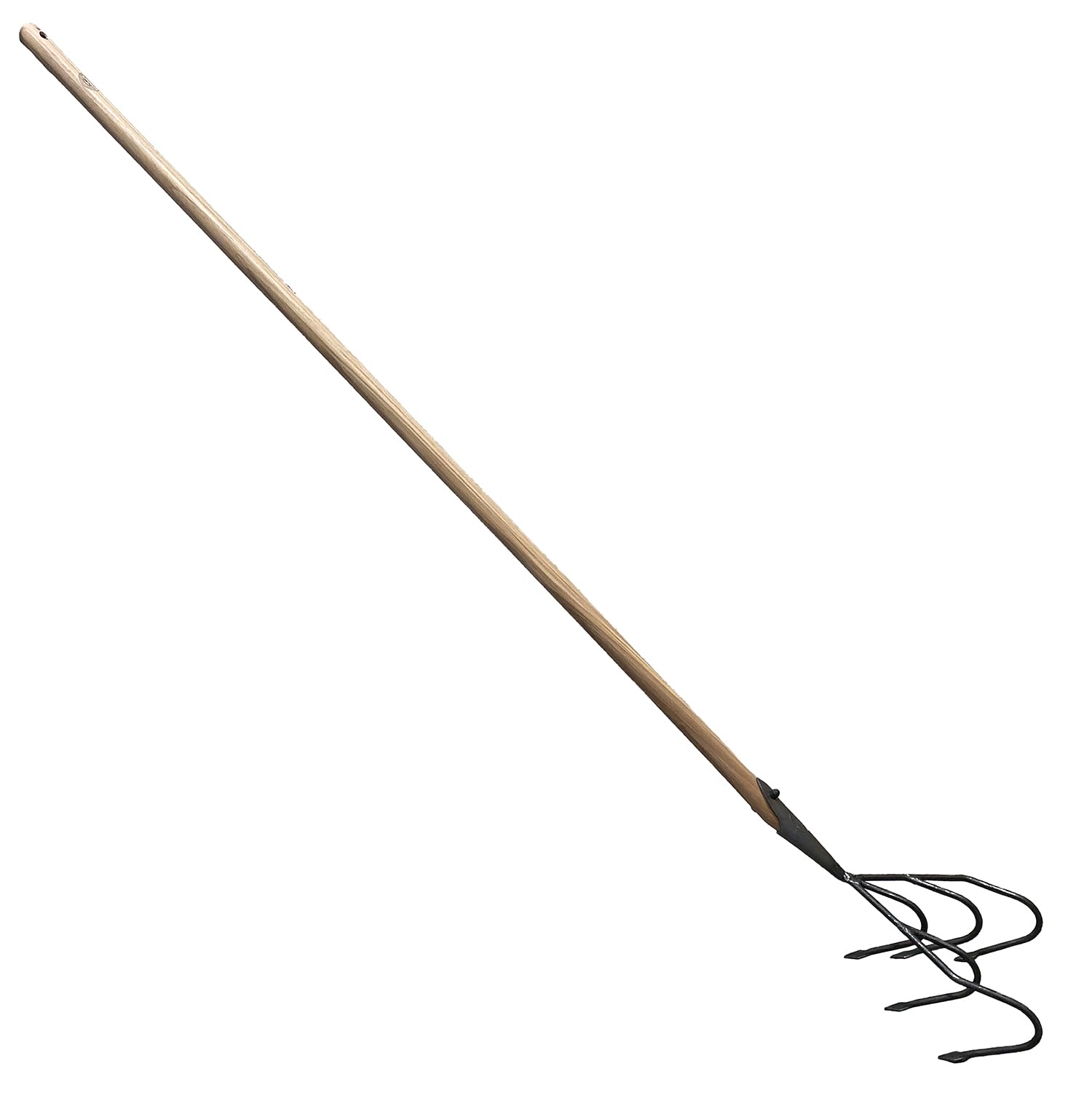 DeWit 5-Tine Flat Cultivator with Long Handle - Forged Steel, Ideal for Soil Turning and Mulch Clearing