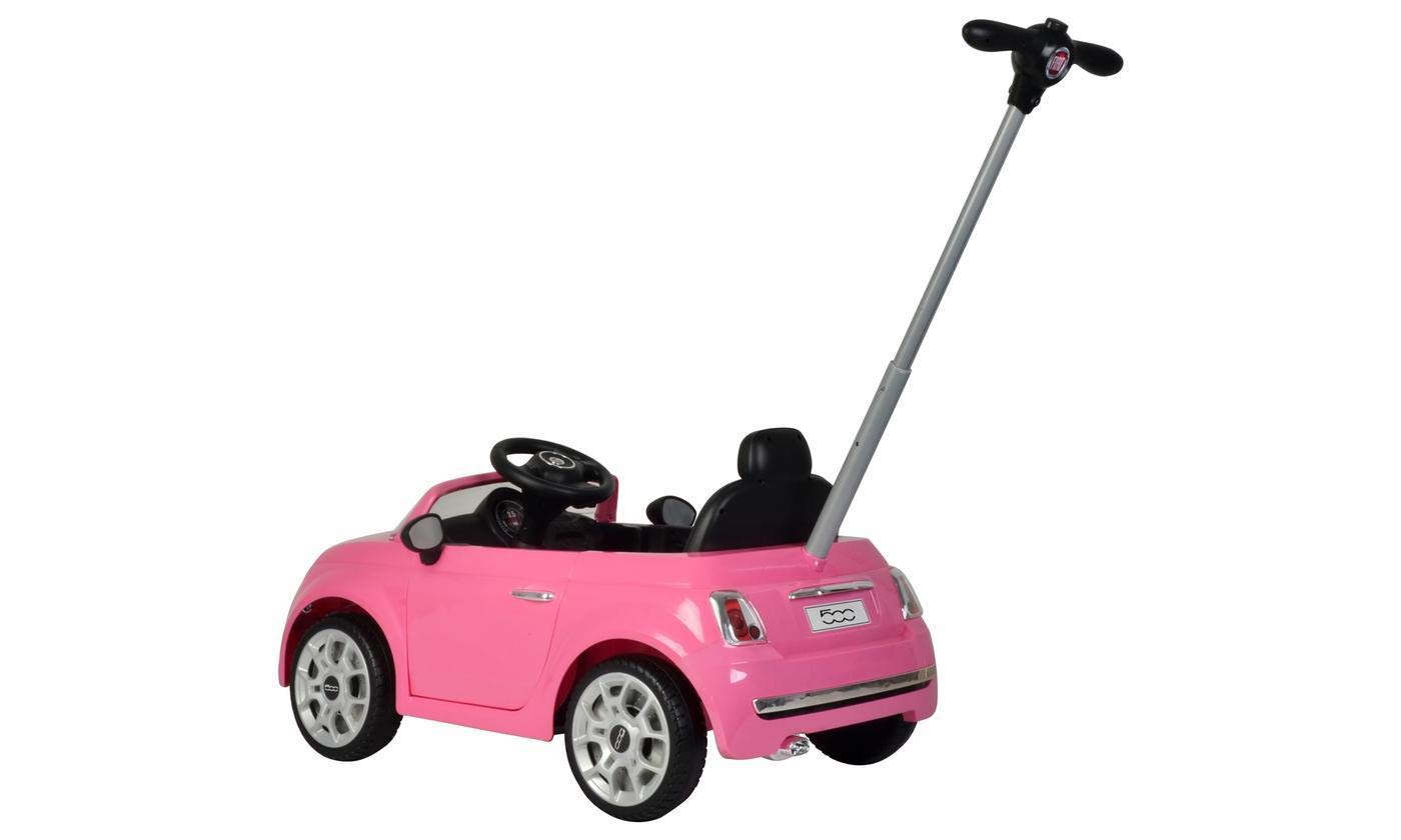 Fiat-500 Ride on Car with Push Handle,3622 - Pink
