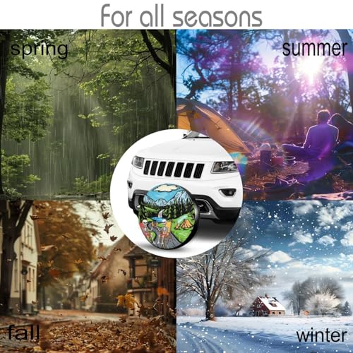 Image of Skull Camping Spare Tire Cover-Cute Funny Waterproof Universal Spare Wheel Tire Covers Fit for Rv SUV Truck Camper Travel Trailer Accessories,16 inch