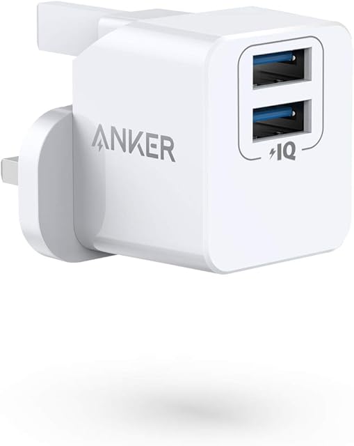 Anker USB Plug Charger, PowerPort mini Dual Port USB Charger, Super Compact Wall Charger, 2.4A Output for iPhone Xs/XS Max/XR/X/8/7/6/Plus, iPad Pro/Air 2/Mini 4, Samsung, and More