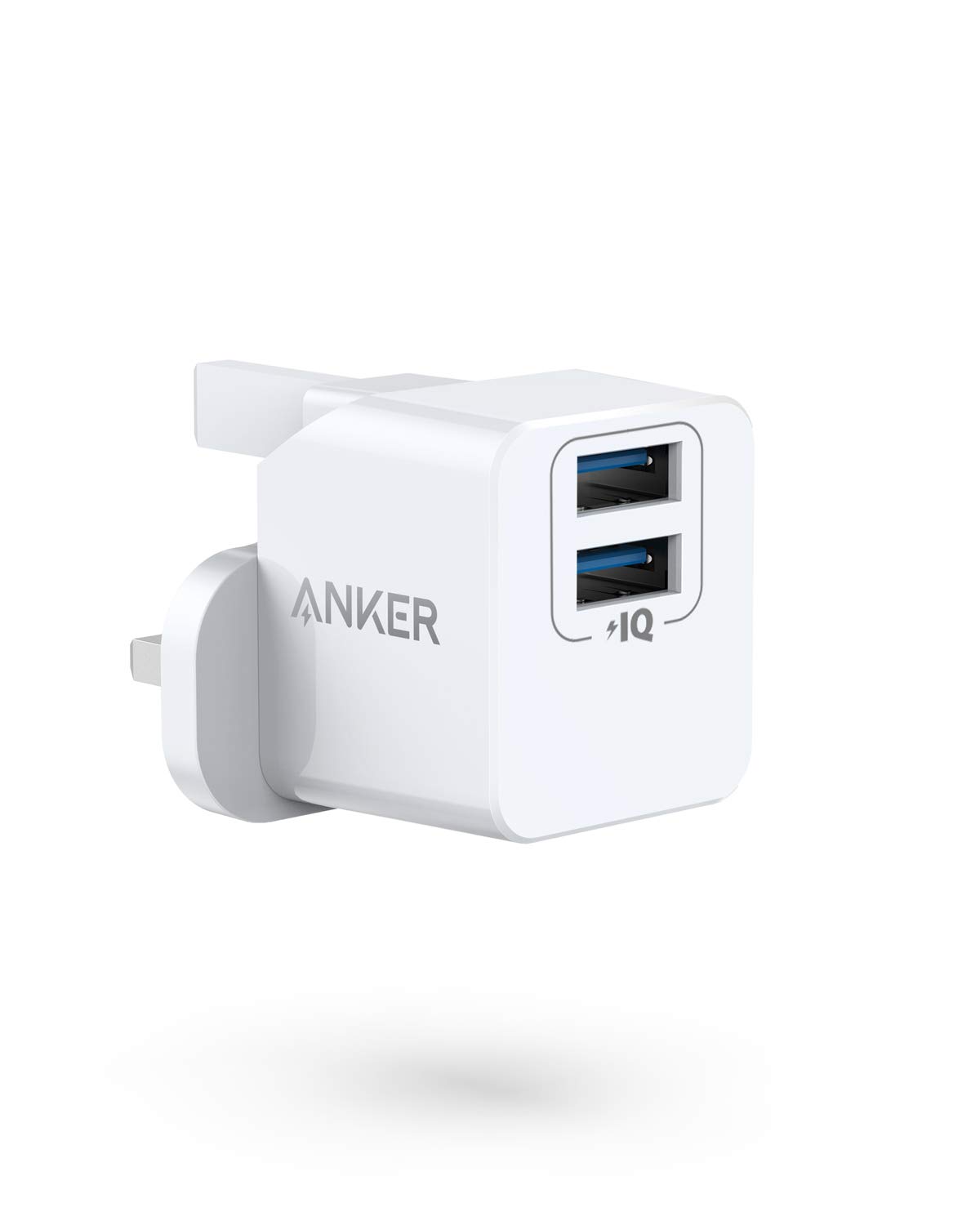AnkerUSB Plug, PowerPort Mini Dual Port USB Charger, Super Compact Wall Charger, 2.4A Output for iPhone 16/16 Pro/16 Plus /16 Pro Max, 15/14/13/12 Series, iPad, Samsung, Huawei, Xiaomi and More