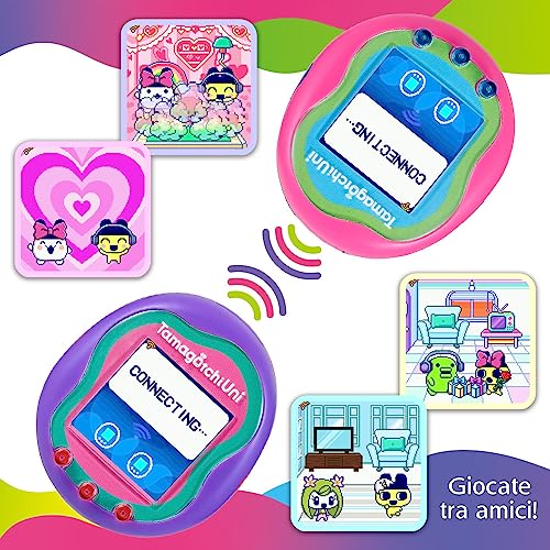 bandai tamagotchi uni - connected tamagotchi with wrist watch - virtual pet - purple model - 43352