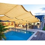 GDMING Einziehbar Sonnensegel Seilspanntechnik, Sonnenschutz Pergola Abdeckung, Drahtgleiten Welle Überdachung Zum Außen Terrasse Schwimmbad Ruhezone Polyester, Benutzerdefinierte Größe