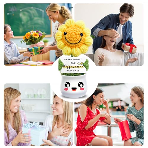 Muñeca de girasol crochet artesanal decorativa miniatura 6