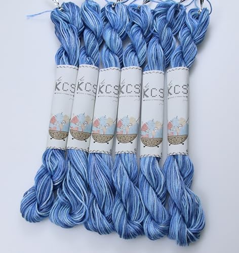 Image of KCS Big skeins of 25 Meters Size 25 Color Variegated Cross Stitch Stranded Threads,6 skeins,4230