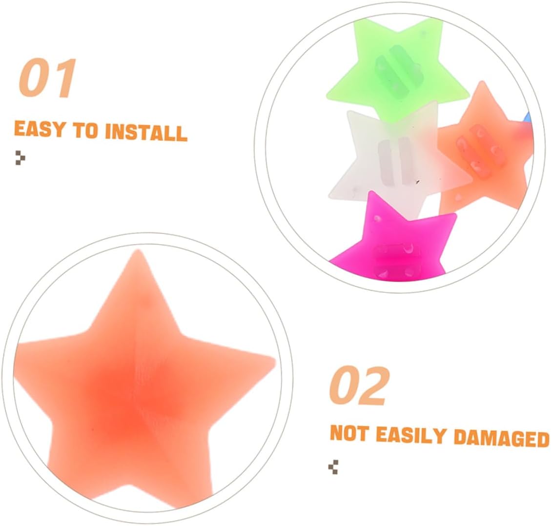 72pcs Star Shape Bicycle Beads Durable Plastic Clips for Boy Girl Bike Wheel Decorations Easy to Install Accessories for Fun