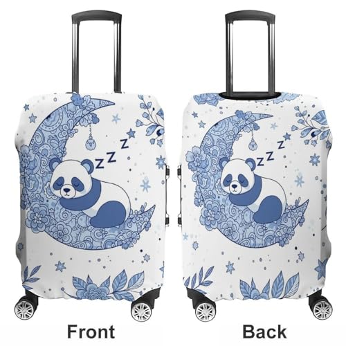 Travel Luggage Cover Blue And White Porcelain Moon Panda Suitcase Protector Anti Scratch Suitcase Washable Baggage Covers Carry On Luggage Cover3