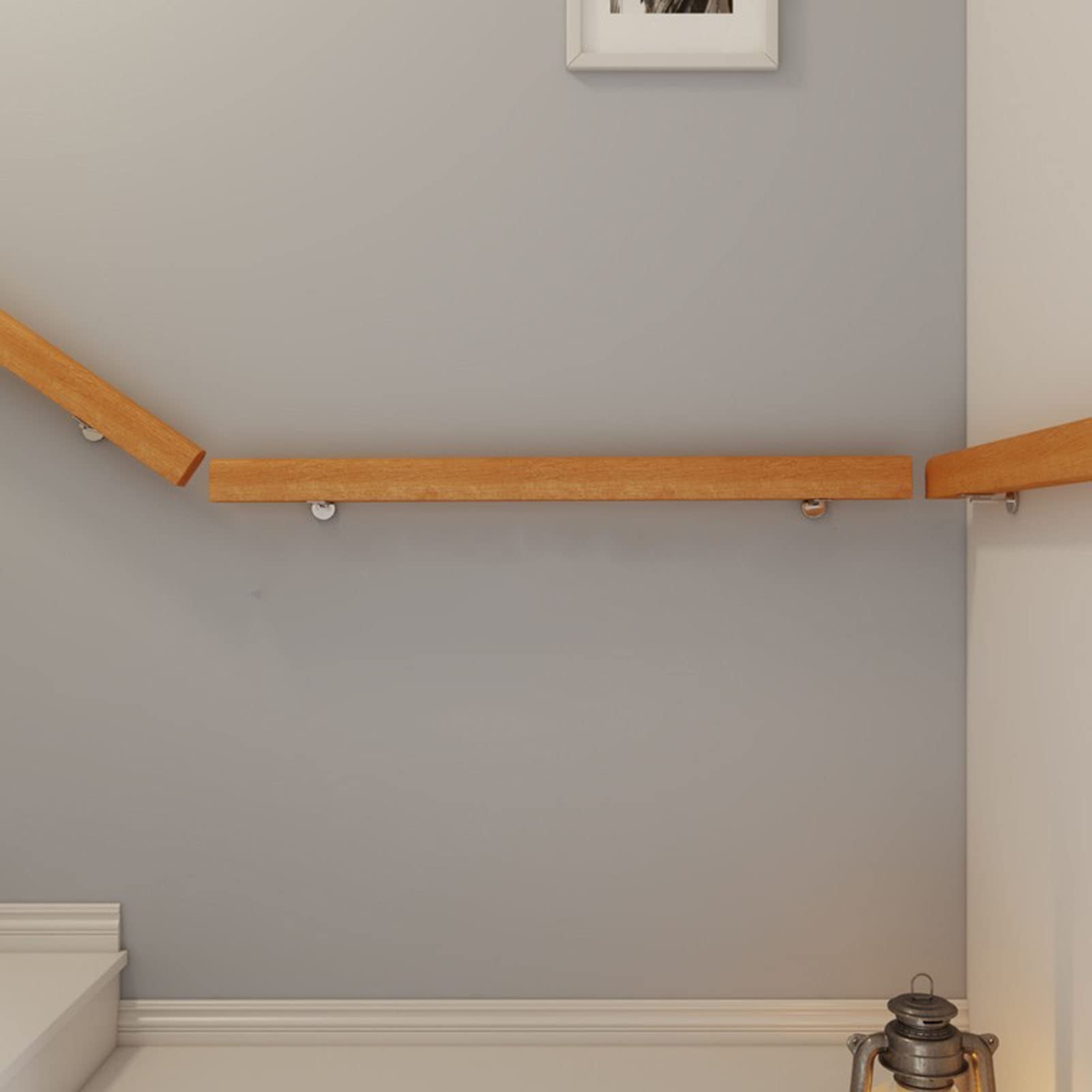 Poręcznica Schodowa Banister - Kompletny Zestaw, Drewniana Poręcznica Schodowa, Ściana Dom Villa Lofts Ogród Wsparcie Rod Schody Chwyt Bar/9Ft/270Cm