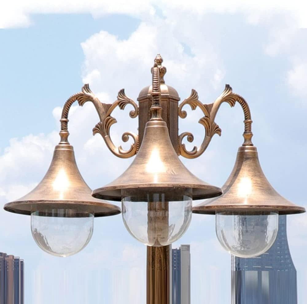 GBMULG Lamp Post Lights Outdoor Vintage Retro Garden Street Light Postal Light 2-Lights Garden Landscape Lamp Outdoor Traditional Post Lantern Waterproof,Bronze-195CM76.7in