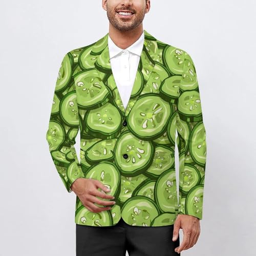 Cucumber Slices Mens Casual Blazer Button Suit Jacket Lightweight Sport Coat for Work Business2