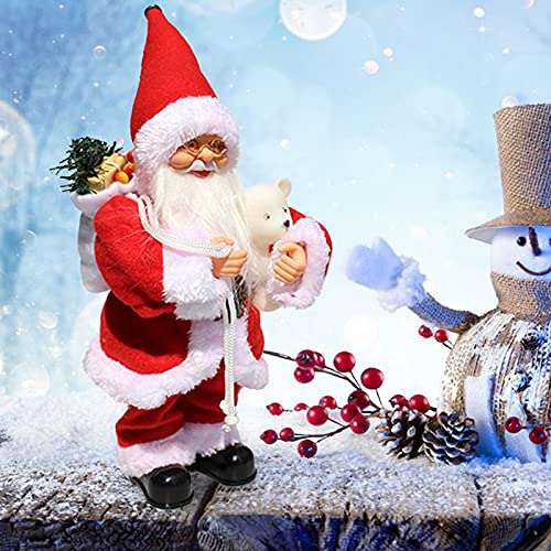 KKcare Boneca musical de Papai Noel elétrica Brinquedos para dançar e cantar no Natal Mesa de Natal