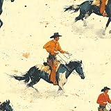 Fototapete Ritter Pferdehirte Selbstklebende Tapete 44x1000 cm Pastoral Gemalt 3D Wandtapete Selbstklebend Tapete Kinderzimmer Mustertapete Klebetapete Wasserdicht
