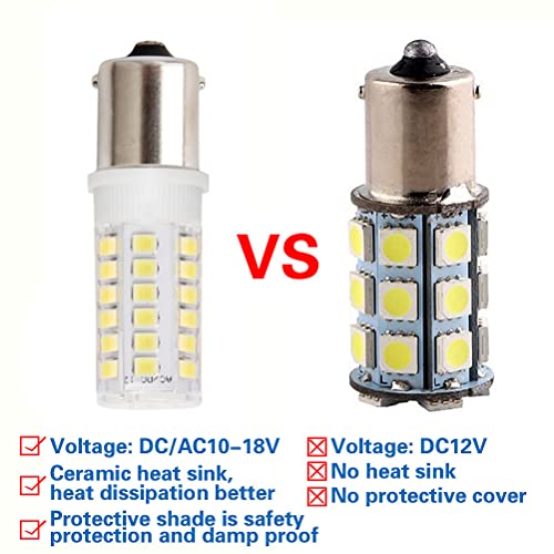 5Watt Ba15S Bayonet Single Contact Base,12V Ac/Dc Led Light Daylight White 6000K, For Auto Turn Signal Trail Lighting Rv Camper Marine Cabin Boats Lighting, (Pack Of 4) #TOP3