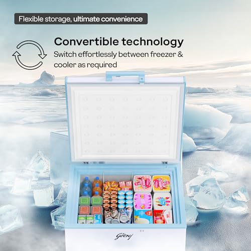 Image of Godrej DH ESNCH 230C 1HCGP RW with 5 Years Comprehensive Warranty, Pentacool+ Cooling, D-Cool technology, Cools even at 50 C, Single Door Convertible Deep Freezer (207L 3 Star, White)
