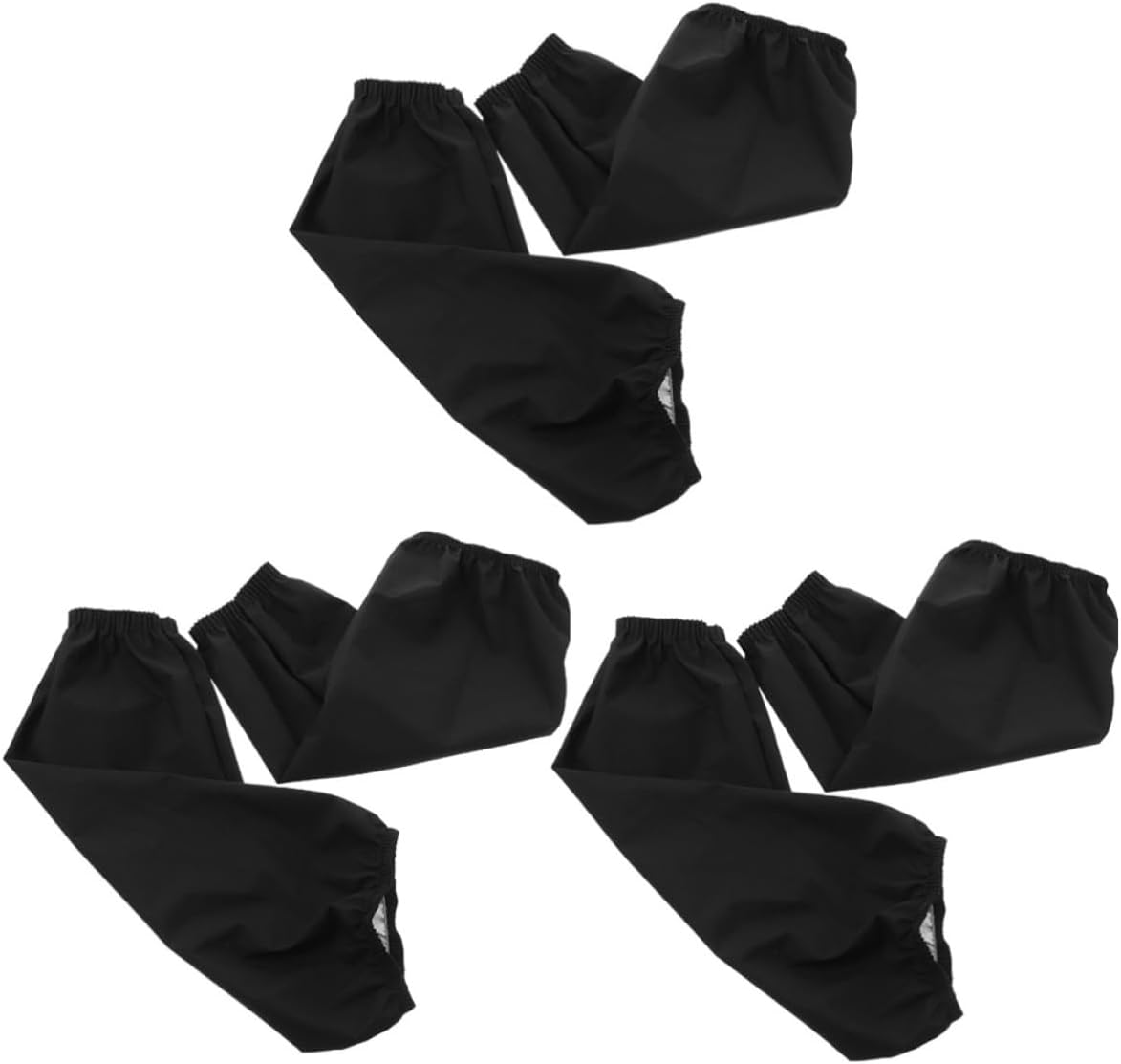 FUOYLOO 3 Pairs Waterproof Protective Arm Sleeves Black Long Sleeve Covers Oil-proof and Sturdy Sleevelets for Washing Dishes and Gardening, Soft Reusable Arm Protectors to Keep Clothes