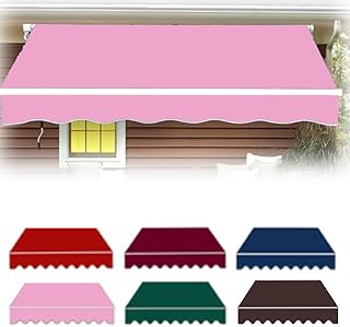 Toldo retráctil para toldo, tela de repuesto impermeable para patio, 8 x 6.5 pies, color rosa, ideal para patio, jardín, terraza y espacios al aire libre