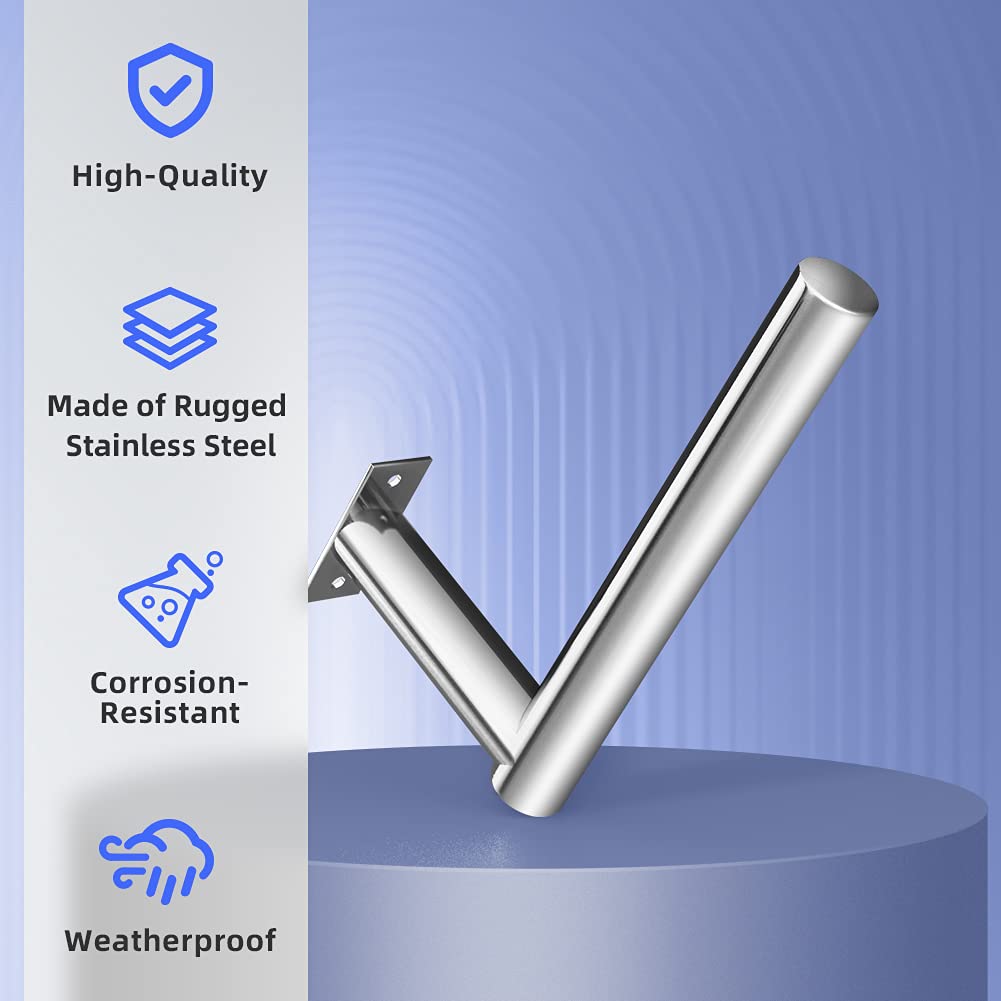 ANNTLENT Mât d'antenne Type L Antenne Extérieure- Mât d'antenne Extérieur-Universel de 30 cm de Longueur pour Antenne d'amplificateur de Signal de Téléphone Portable / d'antenne Satellite