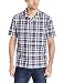 Dickies Men's Short Sleeve Camp Shirt, Dark Slate/Wine, X-Large
