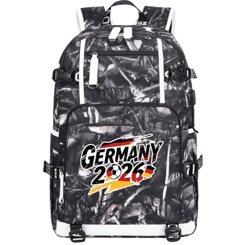 Sac à dos Allemagne football ordinateur portable voyage école hommes femmes gris