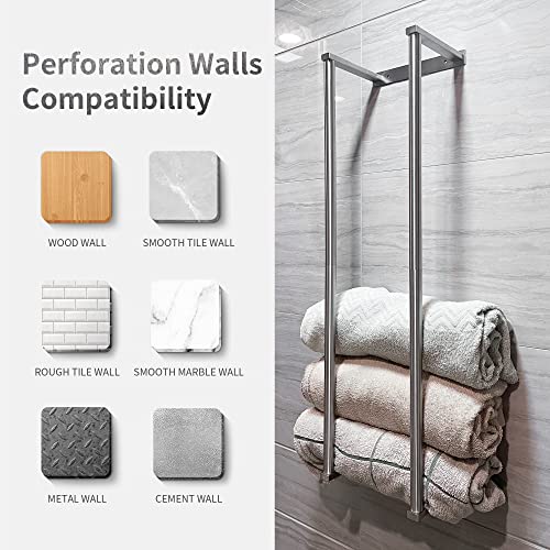 Porte-serviettes mural compact pour optimiser le rangement des petits espaces