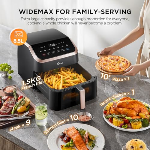 Image of Midea 8L Multifunction 8-in-1 Air Fryer, Frying, Roasting, Baking, Reheating and Dehydration