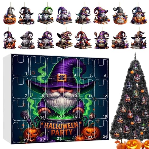 Calendrier de l'Avent nain de jardin d'Halloween idée cadeau ados et adultes
