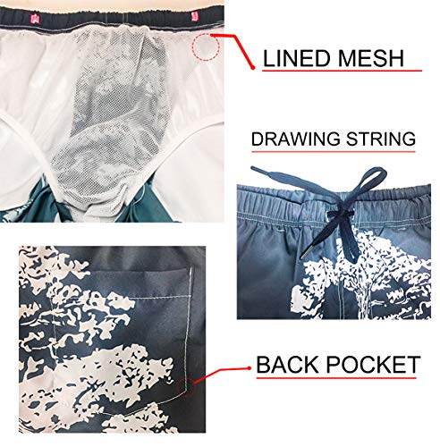 Mens Swim Trunks Pentagram with Demon Baphomet Satanic Goat Quick Dry Beach Shorts with Pockets4